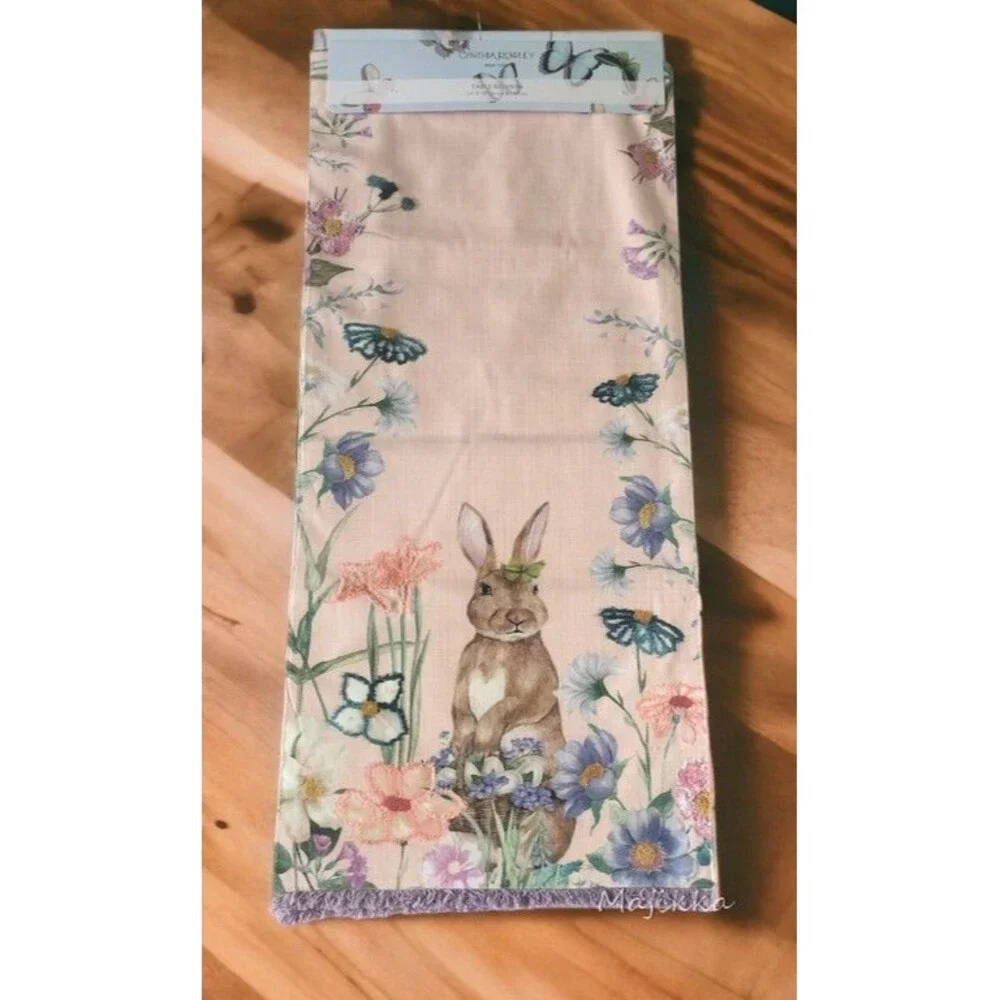 Cynthia Rowley Easter Embroidered Table Runner 16x72